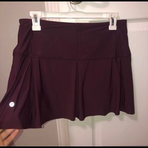 LULULEMON•  Maroon “Play on the Pleats” Tennis Skirt